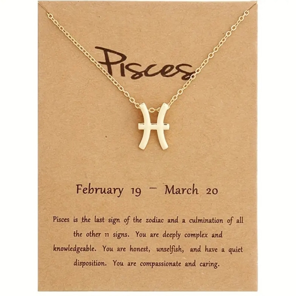 Pisces zodiac sign necklace